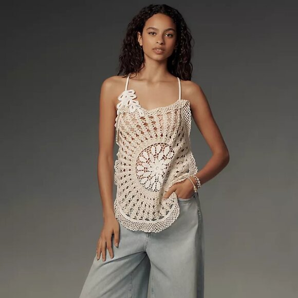Anthropologie Tops - Anthropologie Pieced Crochet Sweater Tank (NEW - SMALL)